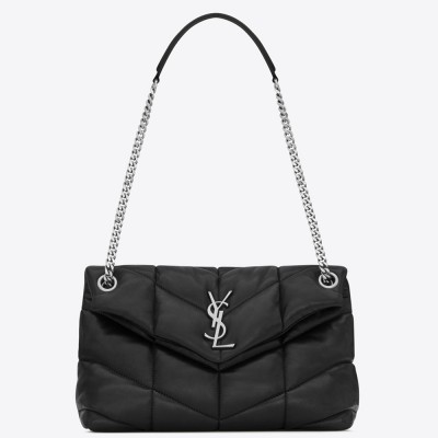 Saint Laurent Loulou Puffer Small Bag In Black Lambskin YSLBS81184