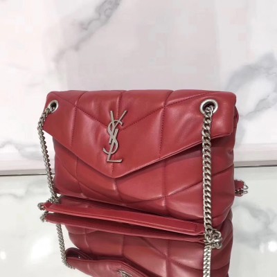 Saint Laurent Loulou Puffer Small Bag In Red Lambskin YSLBS81189