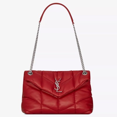 Saint Laurent Loulou Puffer Small Bag In Red Lambskin YSLBS81189