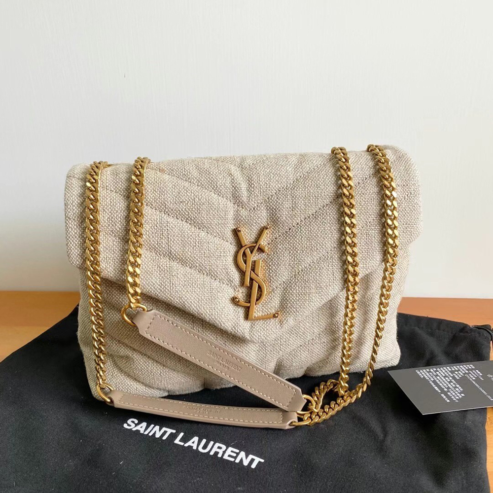 Saint Laurent Loulou Small Bag In Linen Canvas YSLBS81198