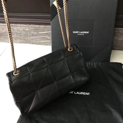 Saint Laurent Medium Jamie Bag In Black Patchwork Leather YSLBS81318