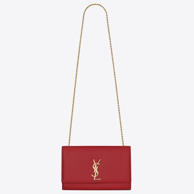 Saint Laurent Medium Kate Bag In Red Grained Leather YSLBS81135