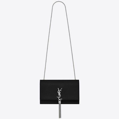 Saint Laurent Medium Kate Bag With Tassel In Black Grained Leather YSLBS81137