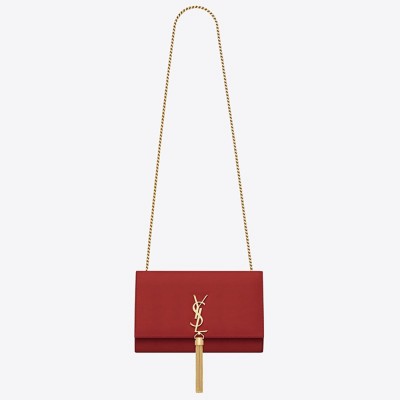 Saint Laurent Medium Kate Bag With Tassel In Red Smooth Leather YSLBS81144