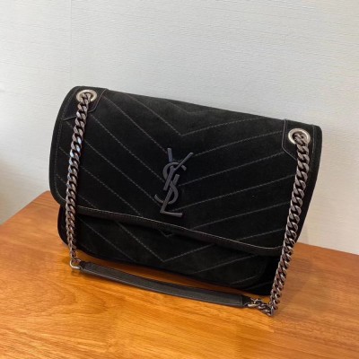 Saint Laurent Medium Niki Bag In Black Suede YSLBS81236