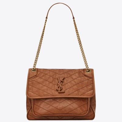 Saint Laurent Medium Niki Bag In Brown Calfskin YSLBS81238