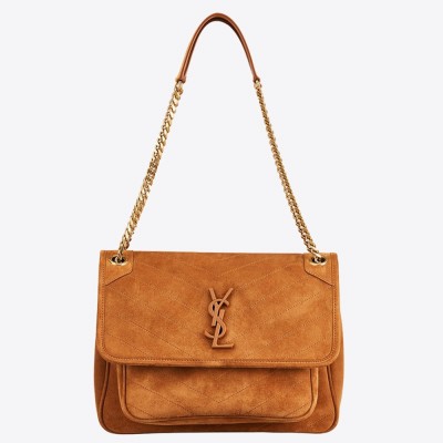 Saint Laurent Medium Niki Bag In Brown Suede YSLBS81239