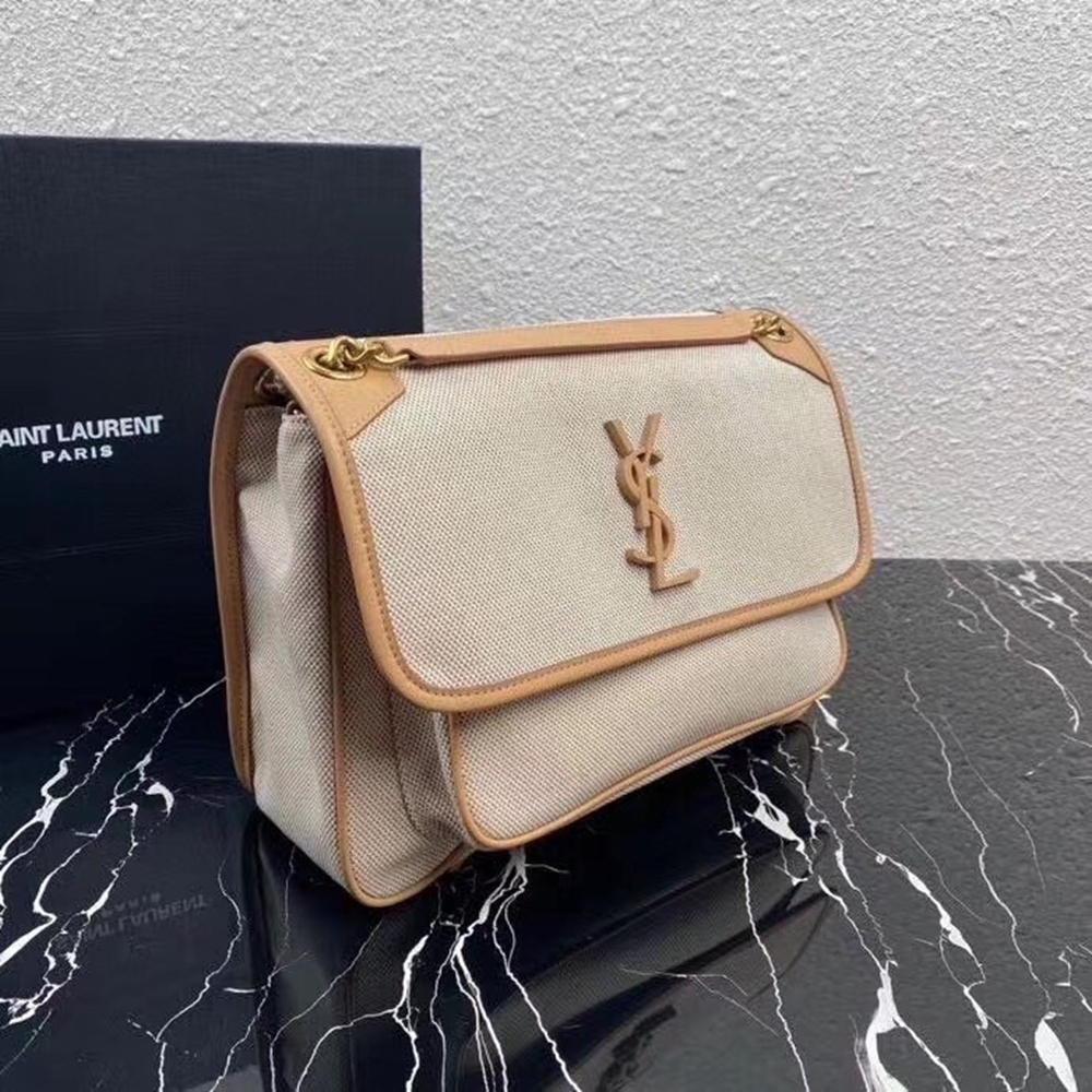 Saint Laurent Medium Niki Bag In Cotton Canvas YSLBS81253