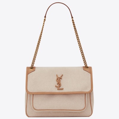 Saint Laurent Medium Niki Bag In Cotton Canvas YSLBS81253