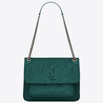 Saint Laurent Medium Niki Bag In Turquoise Vintage Leather YSLBS81245