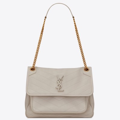 Saint Laurent Medium Niki Bag In White Lambskin YSLBS81247