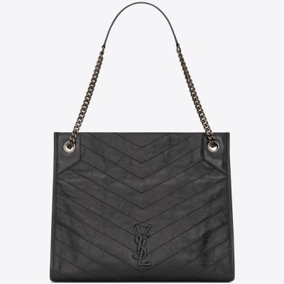 Saint Laurent Medium Niki Shopping Bag In Storm Leather YSLBS81389