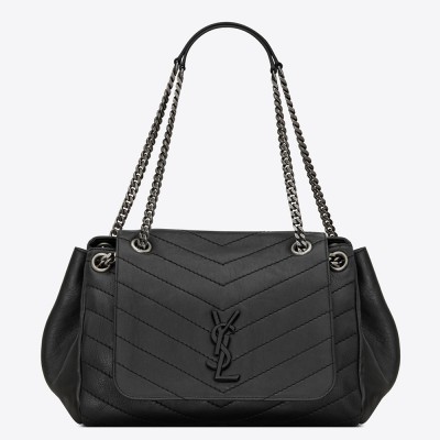 Saint Laurent Medium Nolita Bag In Black Vintage Leather YSLBS81320