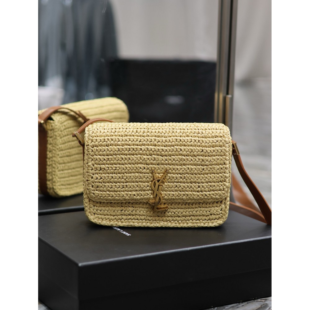 Saint Laurent Medium Solferino Bag in Naturel Raffia YSLBS81391