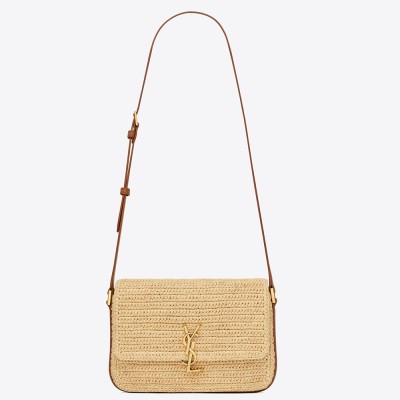 Saint Laurent Medium Solferino Bag in Naturel Raffia YSLBS81391