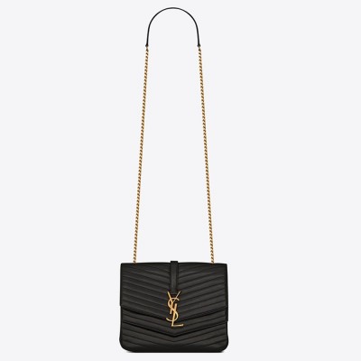 Saint Laurent Medium Sulpice Bag In Black Matelasse Leather YSLBS81090