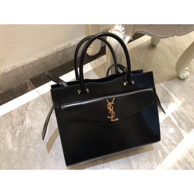 Saint Laurent Medium Uptown Tote In Black Smooth Leather YSLBS81392