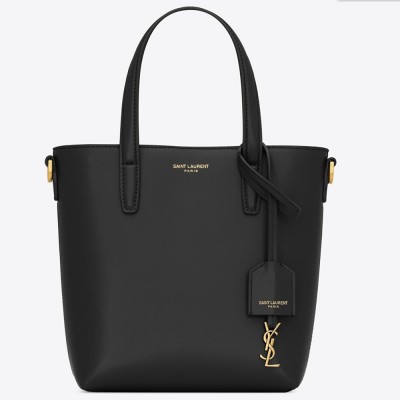 Saint Laurent Mini Toy Shopping Bag in Black Calfskin YSLBS81215