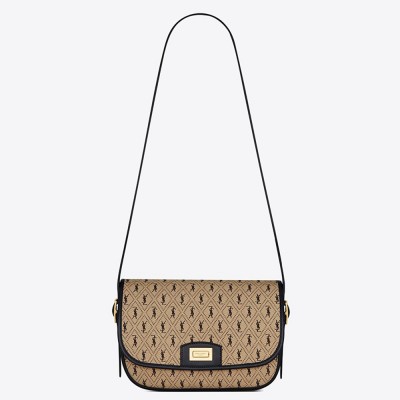 Saint Laurent Monogram All Over Medium Satchel In Canvas YSLBS81271