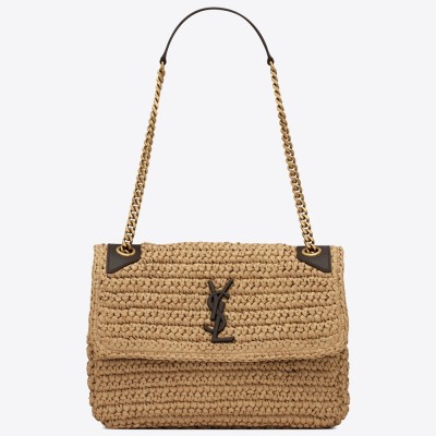 Saint Laurent Niki Medium Bag in Naturel Raffia YSLBS81256