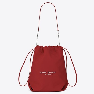 Saint Laurent Red Teddy Drawstring Bag YSLBS81324