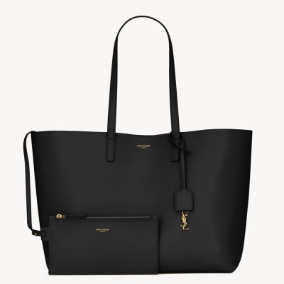 Saint Laurent Shopping Tote Bag in Black Leather YSLBS81404