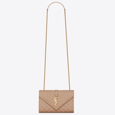 Saint Laurent Small Envelope Bag In Beige Grained Leather YSLBS81118