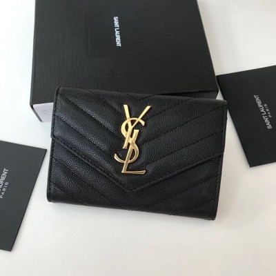 Saint Laurent Small Envelope Wallet In Black Leather YSLBS81436