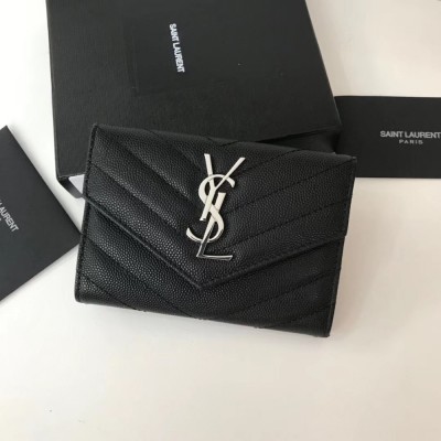 Saint Laurent Small Envelope Wallet In Noir Leather YSLBS81437