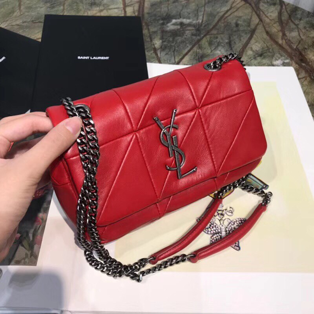 Saint Laurent Small Jamie Bag In Red Patchwork Lambskin YSLBS81219