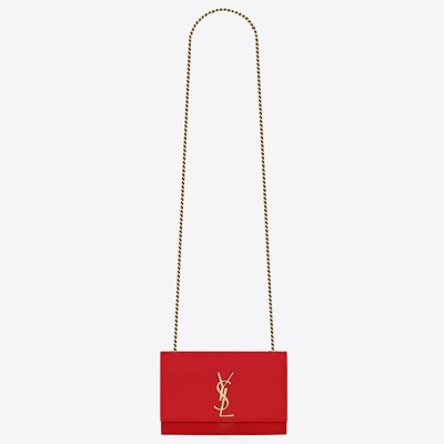 Saint Laurent Small Kate Bag In Red Grained Leather YSLBS81148