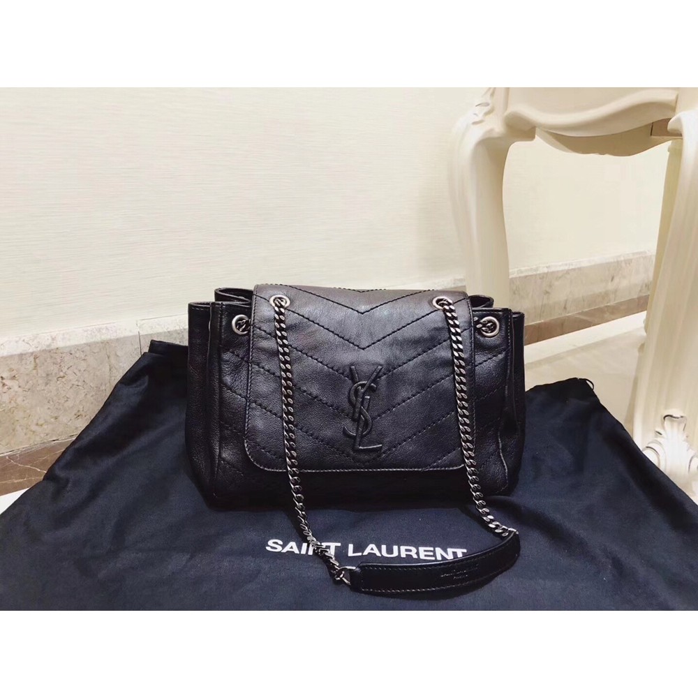 Saint Laurent Small Nolita Bag In Black Vintage Leather YSLBS81325