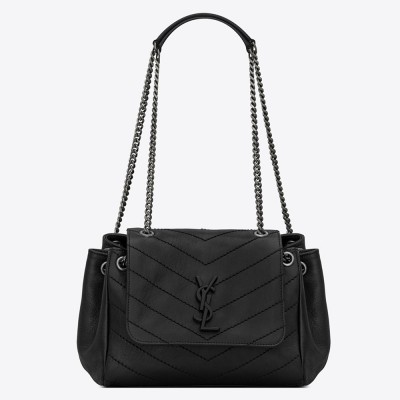 Saint Laurent Small Nolita Bag In Black Vintage Leather YSLBS81325