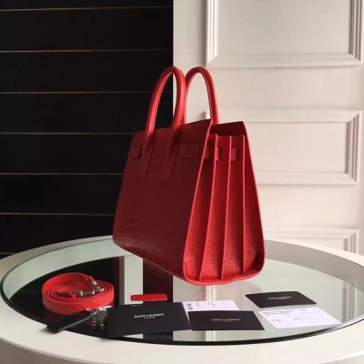 Saint Laurent Small Sac De Jour Bag In Red Crocodile Leather YSLBS81263