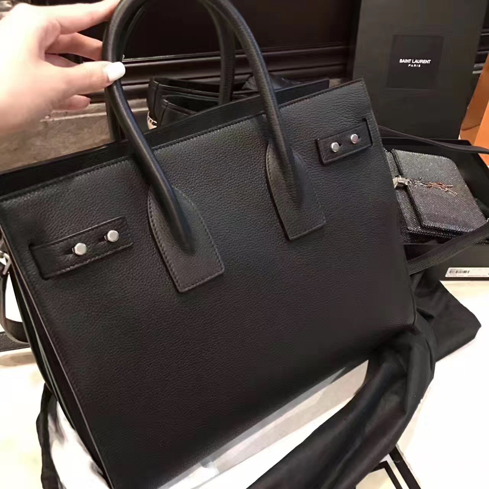 Saint Laurent Small Sac de Jour Souple Bag In Black Grained Leather YSLBS81265