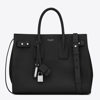 Saint Laurent Small Sac de Jour Souple Bag In Black Grained Leather YSLBS81265