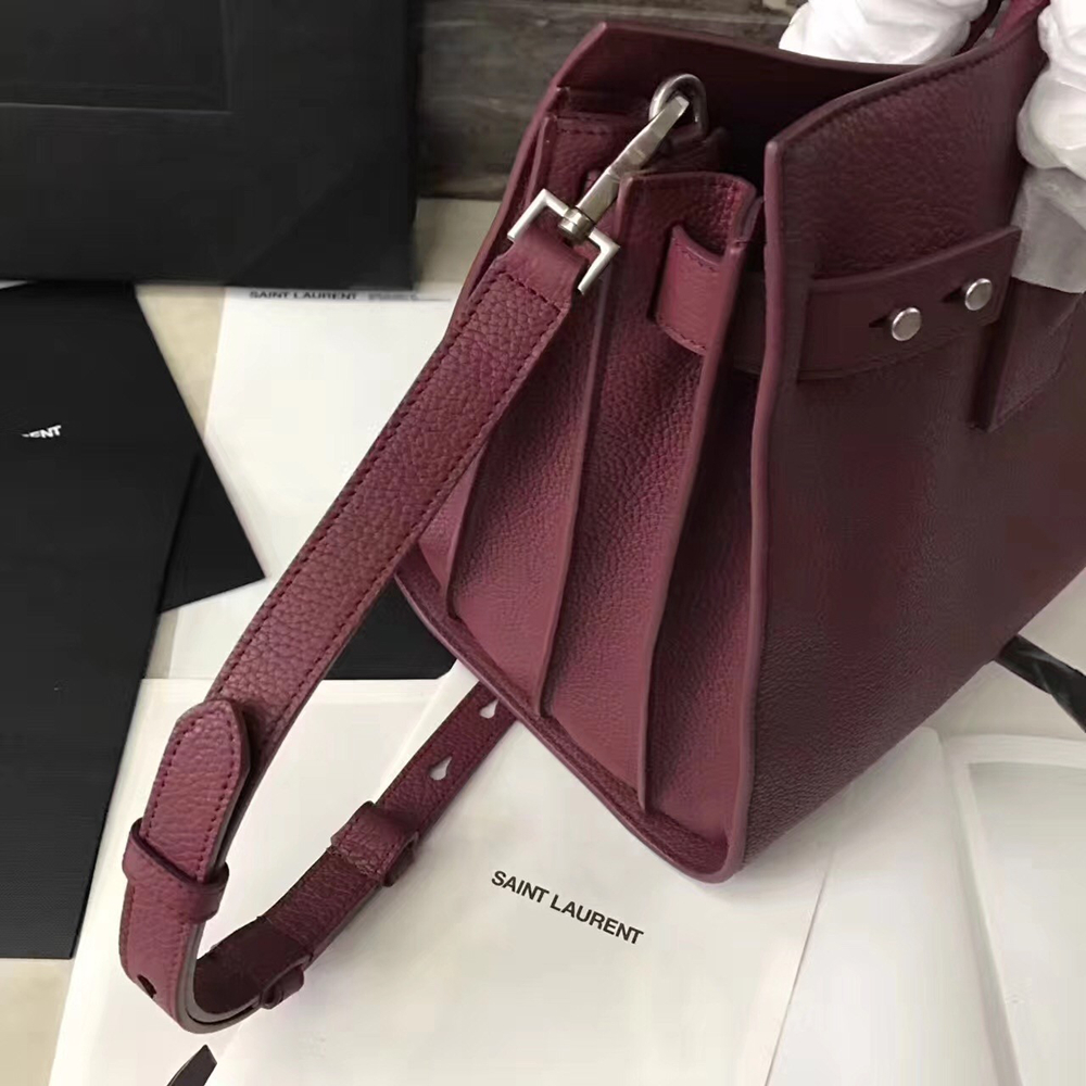 Saint Laurent Small Sac de Jour Souple Bag In Ruby Grained Leather YSLBS81267