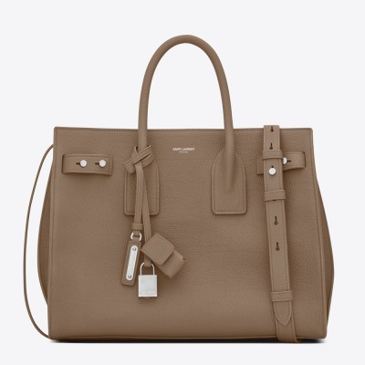 Saint Laurent Small Sac de Jour Souple Bag In Taupe Grained Leather YSLBS81268