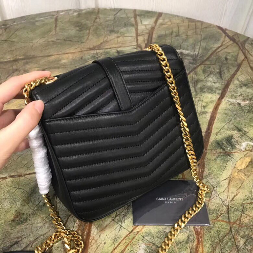 Saint Laurent Small Sulpice Bag In Black Matelasse Leather YSLBS81221