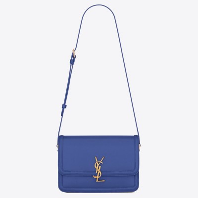 Saint Laurent Solferino Medium Bag In Blue Box Calfskin YSLBS81327