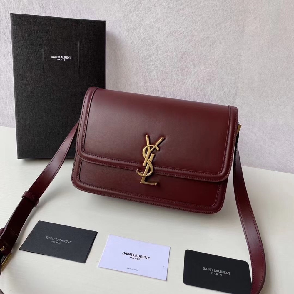 Saint Laurent Solferino Medium Bag In Bordeaux Calfskin YSLBS81328