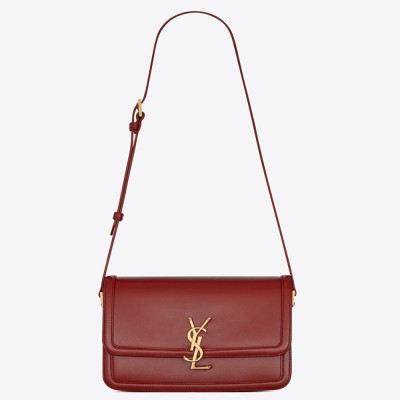 Saint Laurent Solferino Medium Bag In Bordeaux Calfskin YSLBS81328