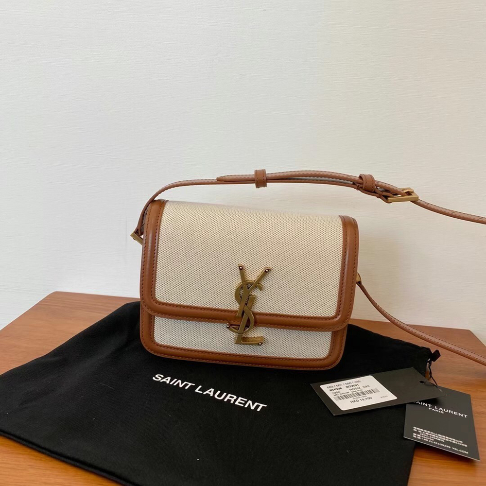 Saint Laurent Solferino Small Bag In Canvas with Calfskin YSLBS81339