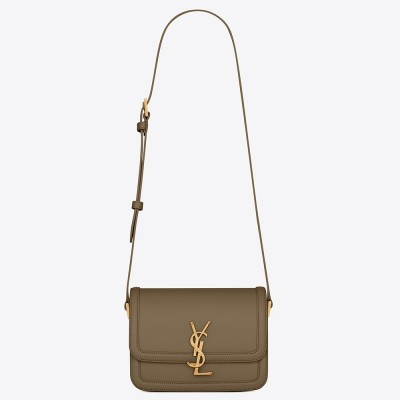 Saint Laurent Solferino Small Bag In Khaki Calfskin YSLBS81340