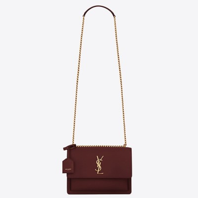 Saint Laurent Sunset Medium Bag In Bordeaxu Calfskin YSLBS81354