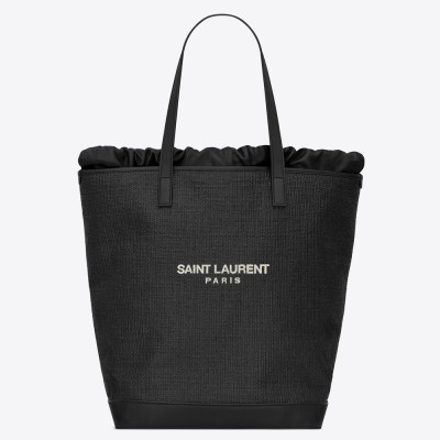 Saint Laurent Teddy Shopping Bag In Raffia YSLBS81412