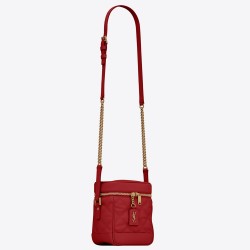 Saint Laurent 80's Vanity Bag In Red Quilted Grained Leather YSLBS81003