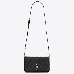 Saint Laurent Angie Chain Bag In Black Diamond Lambskin YSLBS81006