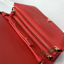 Saint Laurent Angie Chain Bag In Red Diamond Lambskin YSLBS81007