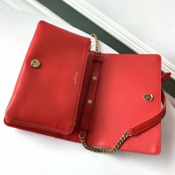 Saint Laurent Angie Chain Bag In Red Diamond Lambskin YSLBS81007